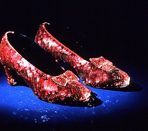 chaussons en Swarovski portés par Judy Garland